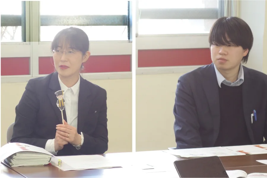 北区教育委員会 後藤 眞里氏(左) 中村 向汰氏(右)